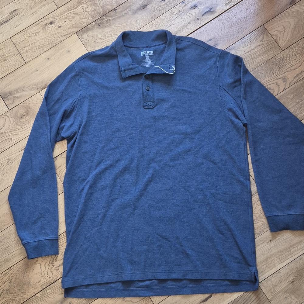 DULUTH Trading CO Mens Blue Polo Long Sleve Shirt Size 2 XL